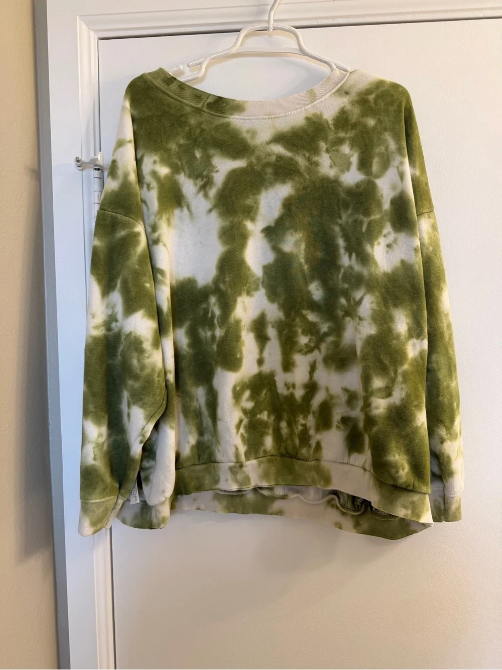 Free People Green Tie-Dye Oversized Sweatshirt set with shorts